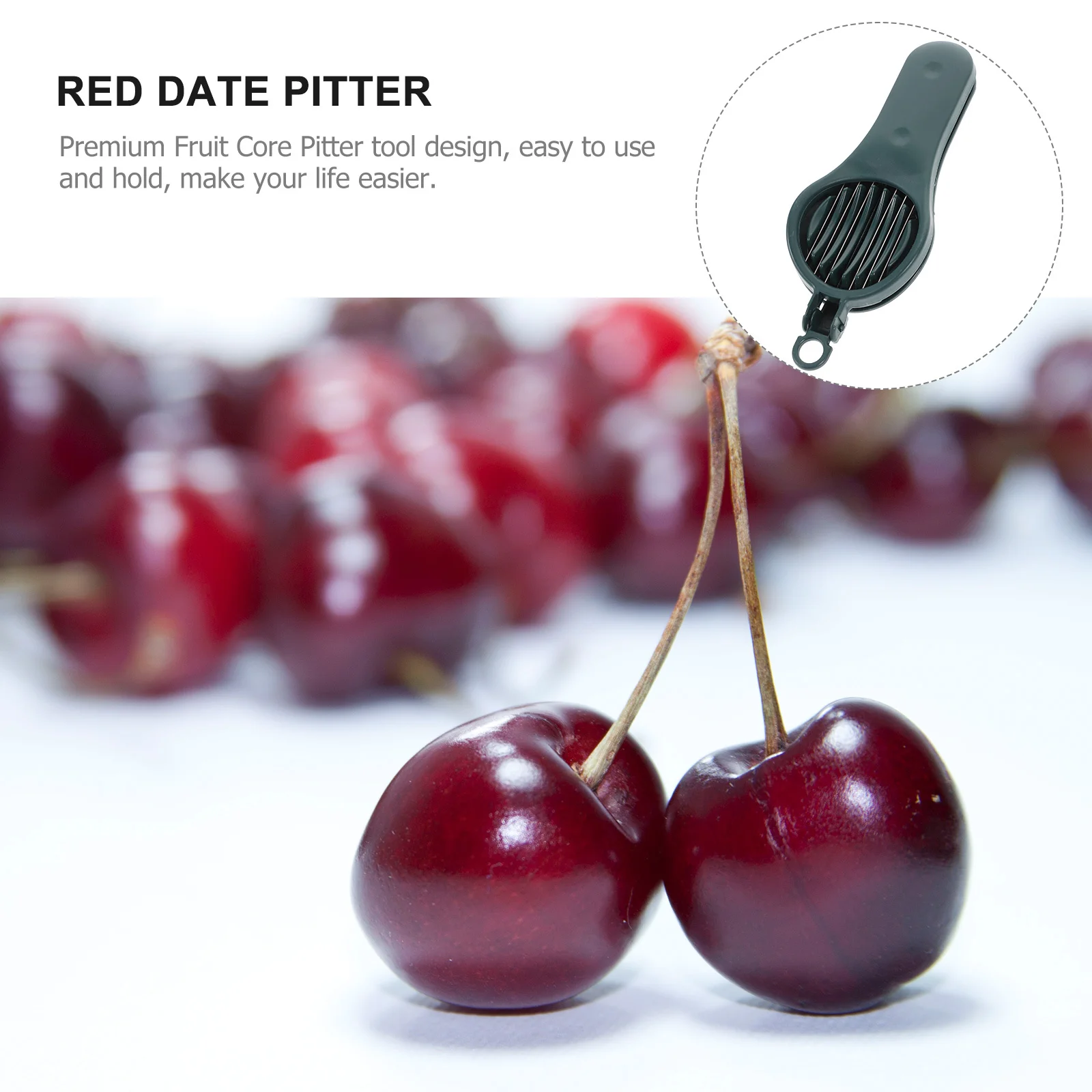 เครื่องมือแยกเมล็ดเชอร์รี่แบบใช้มือ เครื่องหั่นฮอว์ธอร์น เครื่องแยกเมล็ดอินทผลัม เครื่องมือแยกเมล็ดผลไม้แบบพกพาสำหรับครัว เครื่องแยกเมล็ดเชอร์รี่