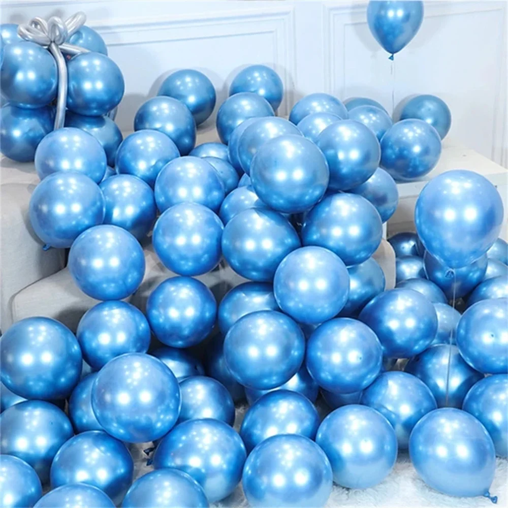 50pcs 5inch Chrome Black Metallic Balloons Happy Birthday Party Decorations Kids Adult Boy Girl Baby Shower Wedding Decoration