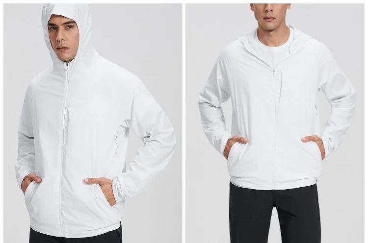 Herren Regenjacke Wasserdicht Leicht Reflektierend Packbare Regenjacke mit Reißverschluss Wanderjacken für Laufen Radfahren Golf Angeln – Detail 4