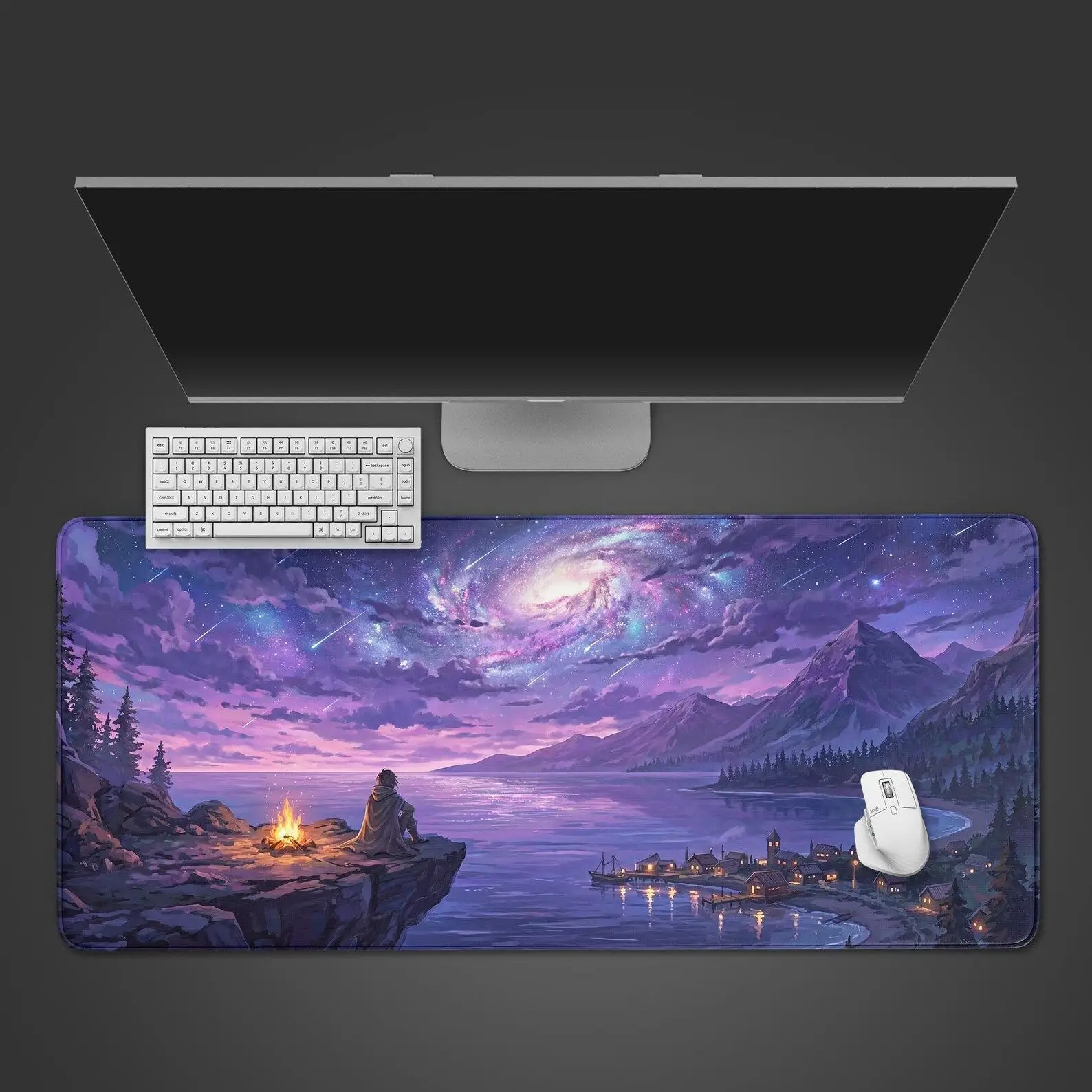 Starlit Vigil Mouse Pad Gaming Cosmic Desk Mat,XxL Large Mousepad,Space Themed Aesthetic,Big Desk Protector, Laptop Office Gift
