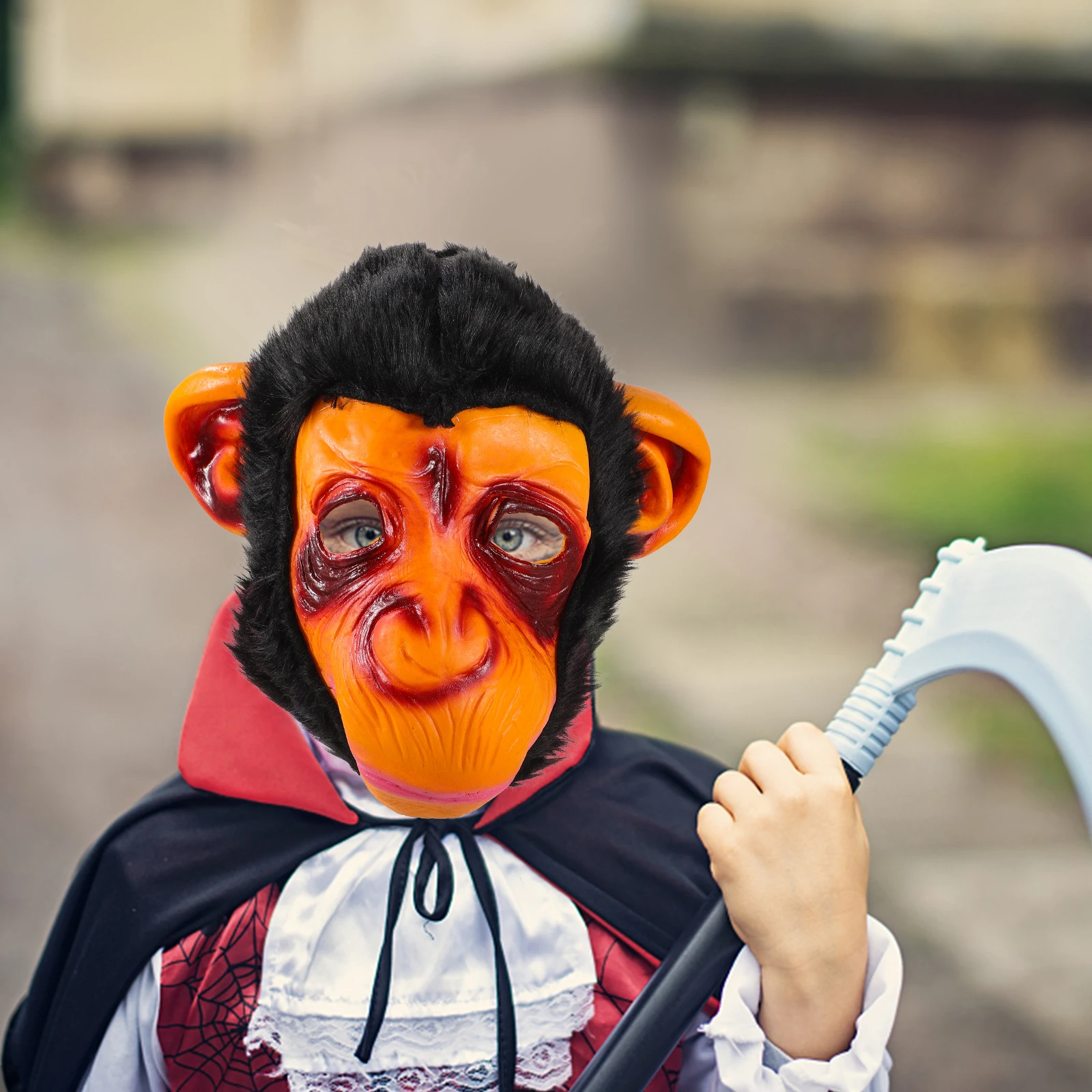 1PC Halloween Monkey Headgear Halloween Mask Terror Fancy Dress Party Props Cover for Men and Women