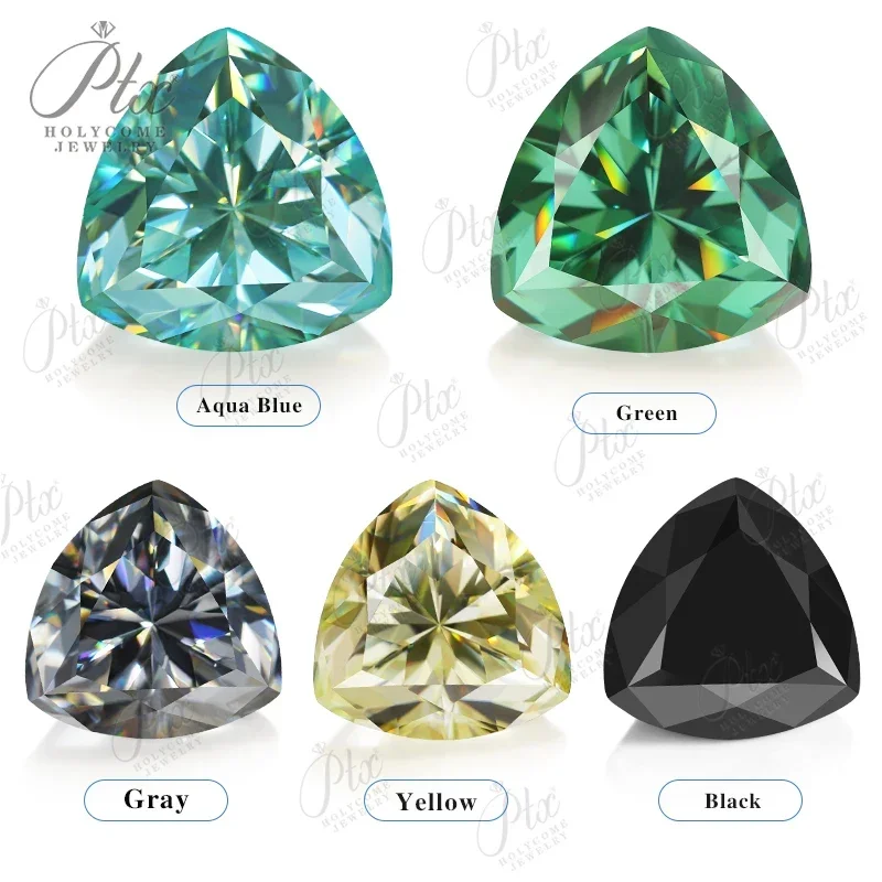 Moissanite Stone Multiple Color Trillion Brilliant Cut Best Loose Moissanite Diamond VVS1 Clarity Engagement Jewelry Making