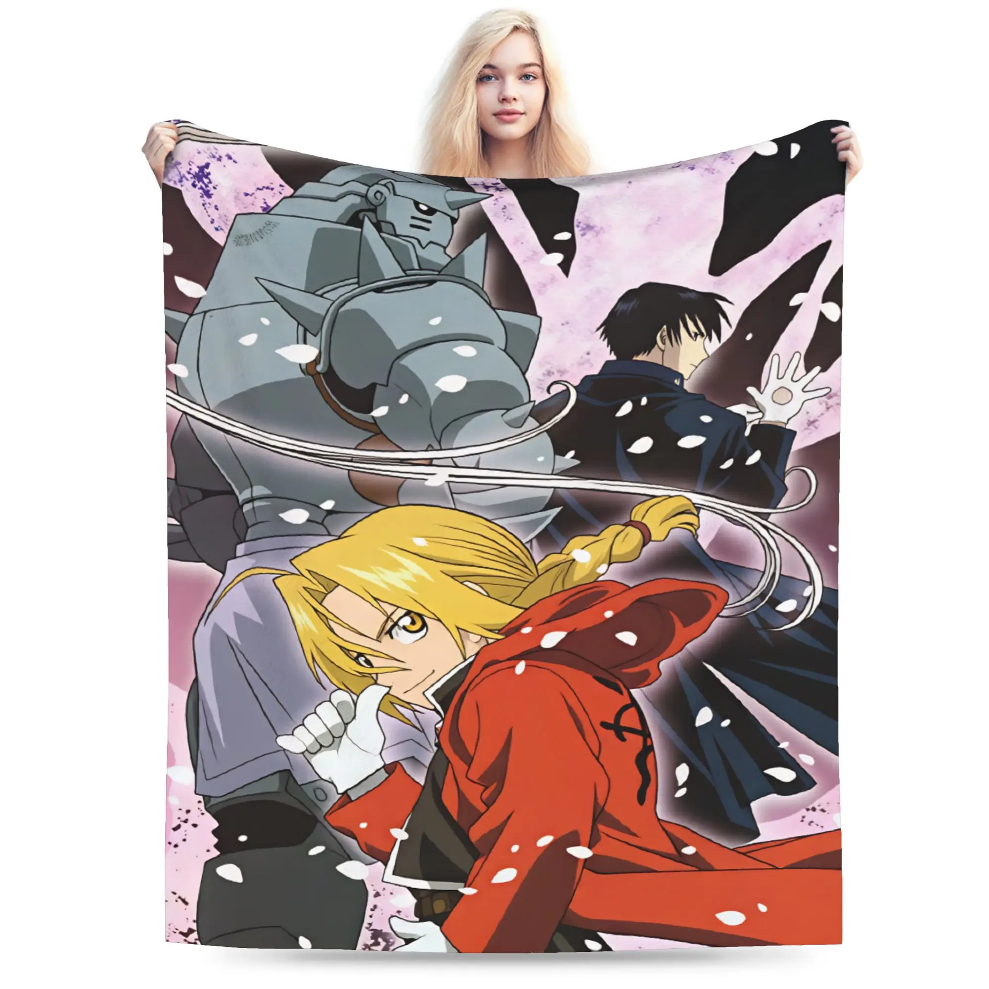 Roy Mustang Super Soft Blanket Fullmetal Alchemists Trend Travel Car Throw Blanket Couch Chair Flannel Bedspread Sofa Bed Cover