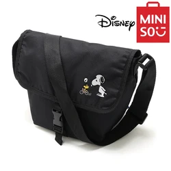 MINISO Disney Snoopy Appendix Bag Cute Cartoon Printed Crossbody Bag Casual One Shoulder Small Body Bag Letterman Bag