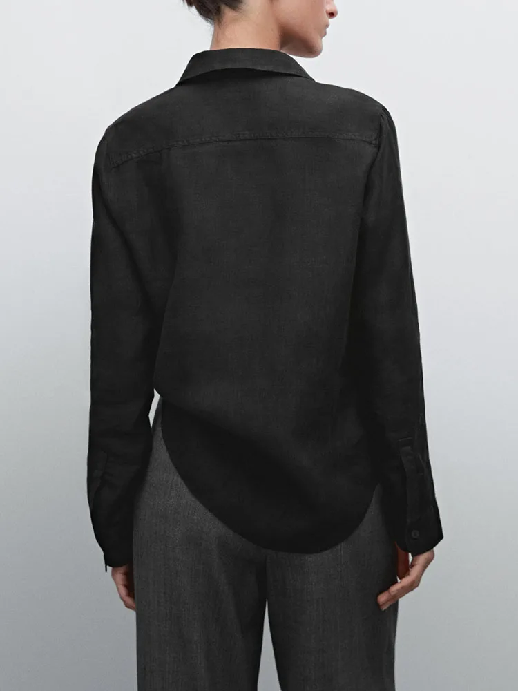

Spring New Arrival Women's Commute Sle Lightweight Long Sve irt Top ZA2025 0530530 529 Comfortable Casual Faion
