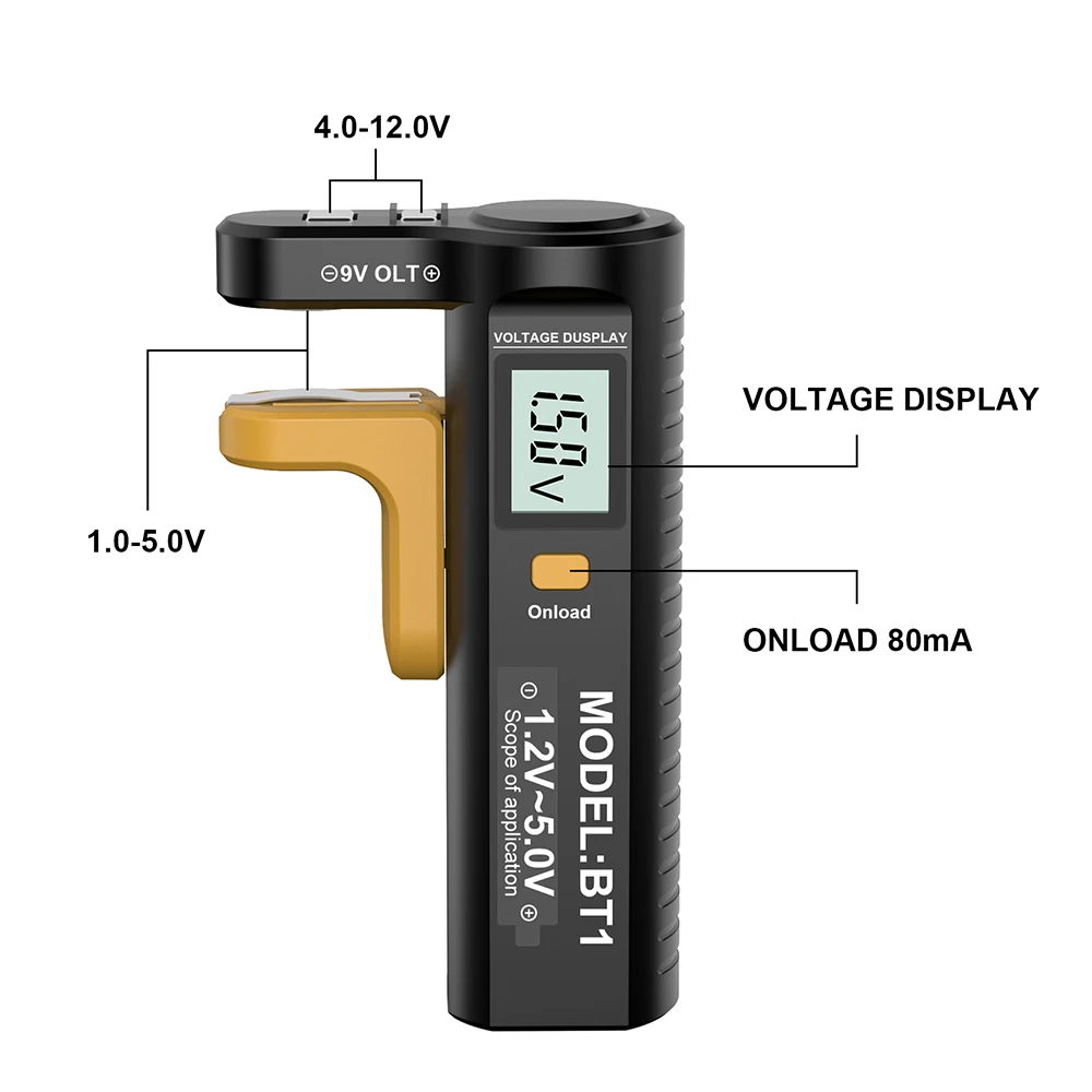 AA AAA LR20 Battery Level Detector Battery Tester 1.2V-5.0V Multifunctional Check Measure Button Battery Precise Mester