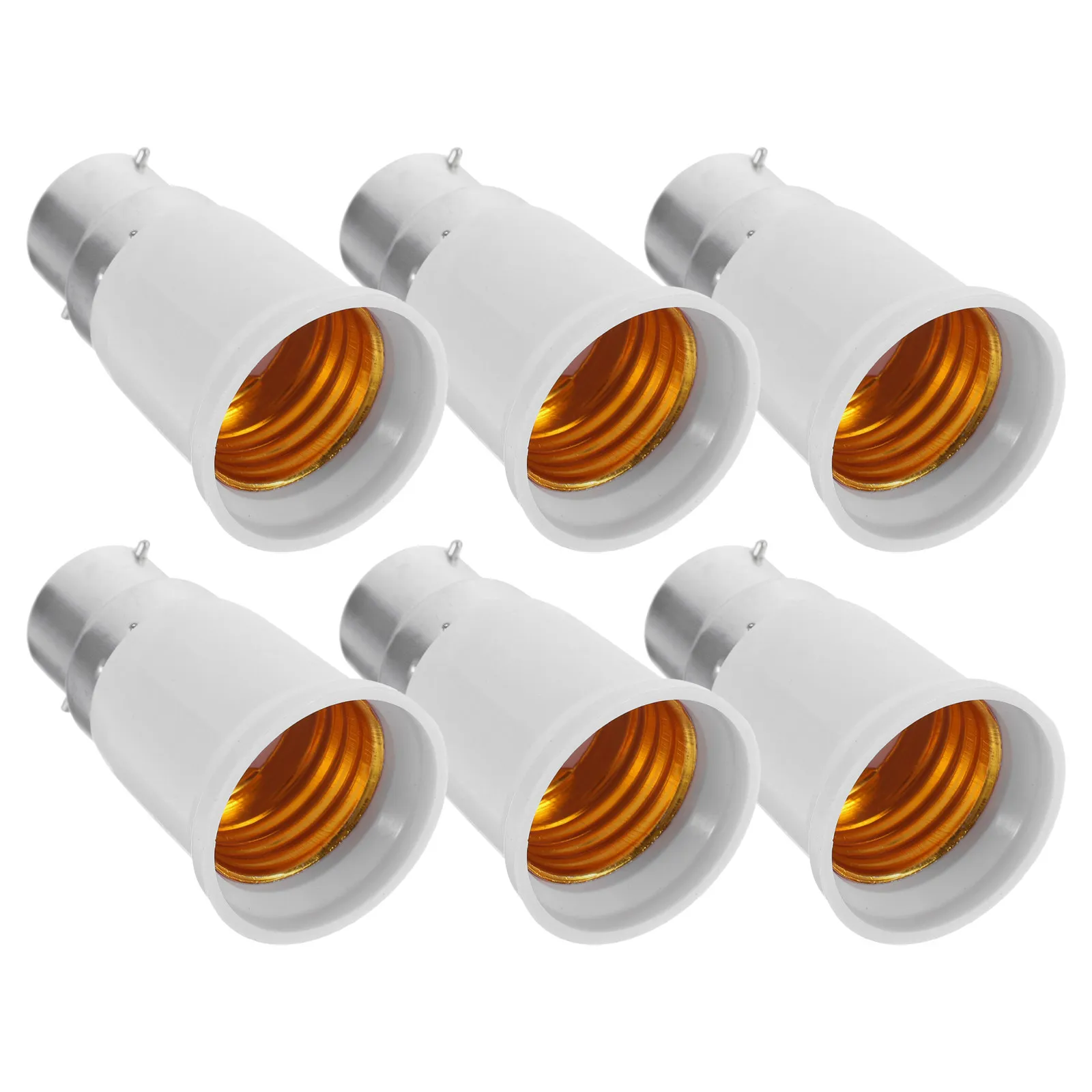 

6Pcs Light Bulb Socket Converter B22 E27 Lamp Socket Adapter Stable Smooth Pc Build for Store Bar Pub Dorm Shopping Mall Fixture