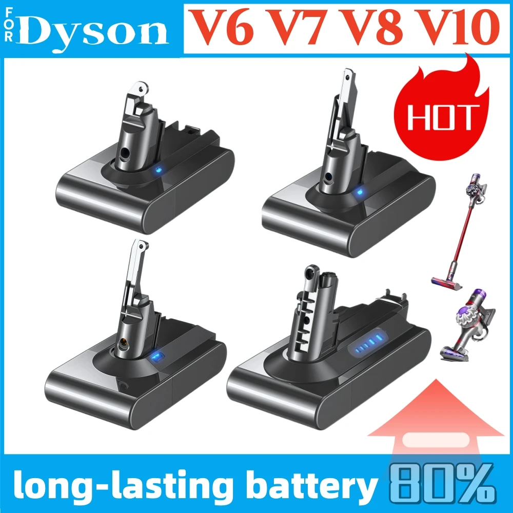 Batterie rechargeable Li-lon 21.6V 12800mAh, pour aspirateur Dyson V6 V7 V8 V10 Animal Pro, remplacement