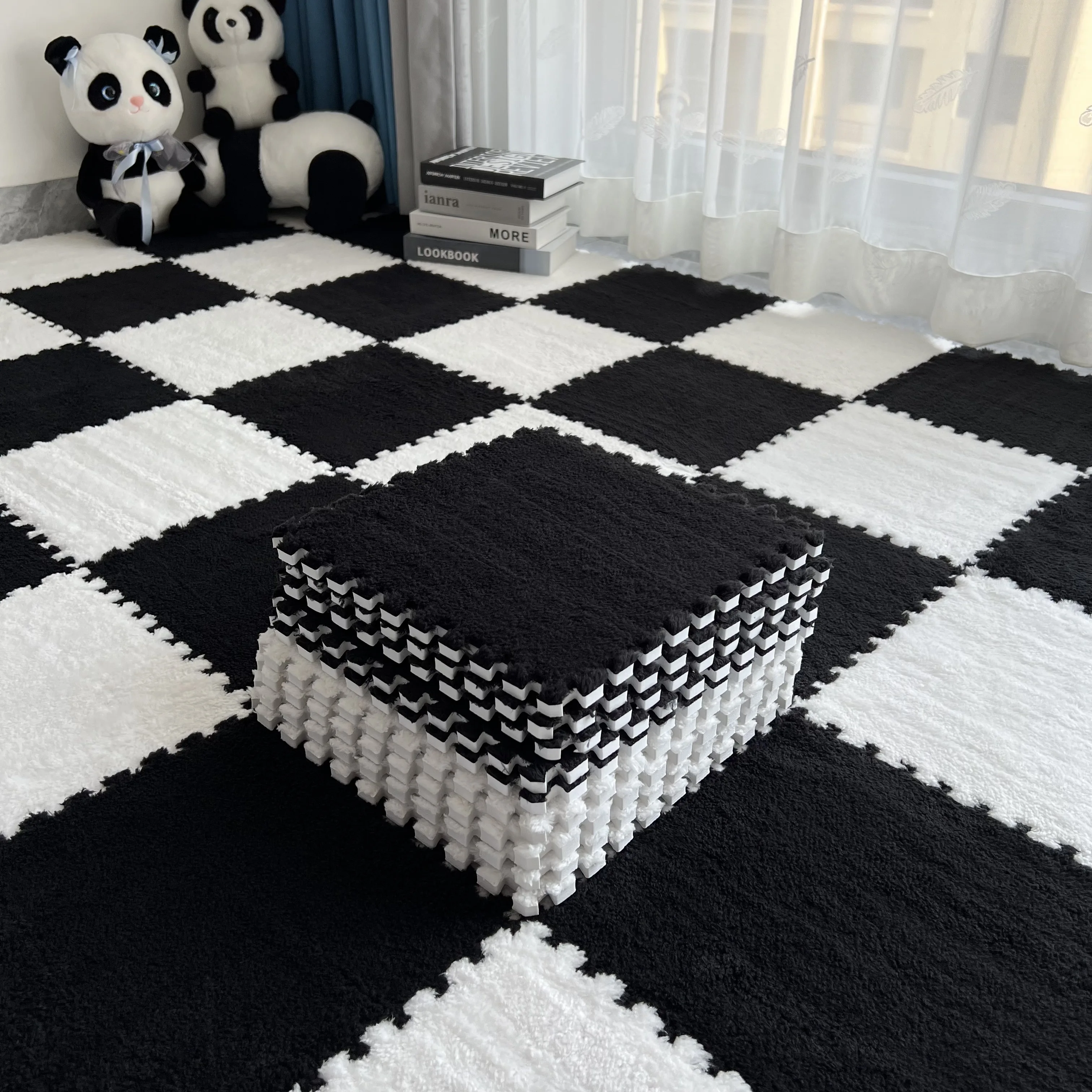 12Pcs Interlocking Carpet Tiles 11.8