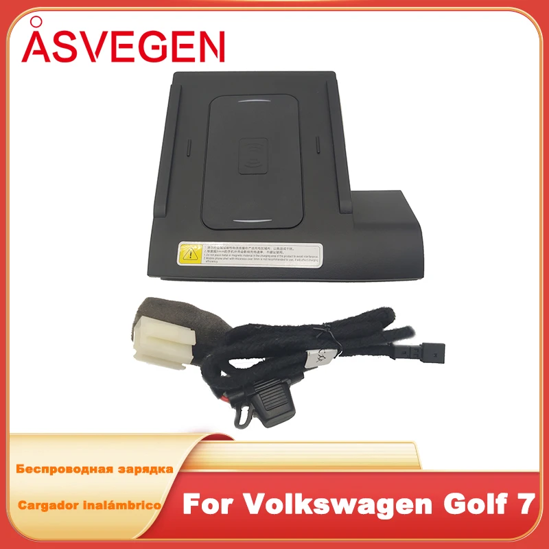 

For Volkswagen Golf 7 Car Wireless Phone Charger Fast Charging Case Plate Central Console Storage Box Accessories