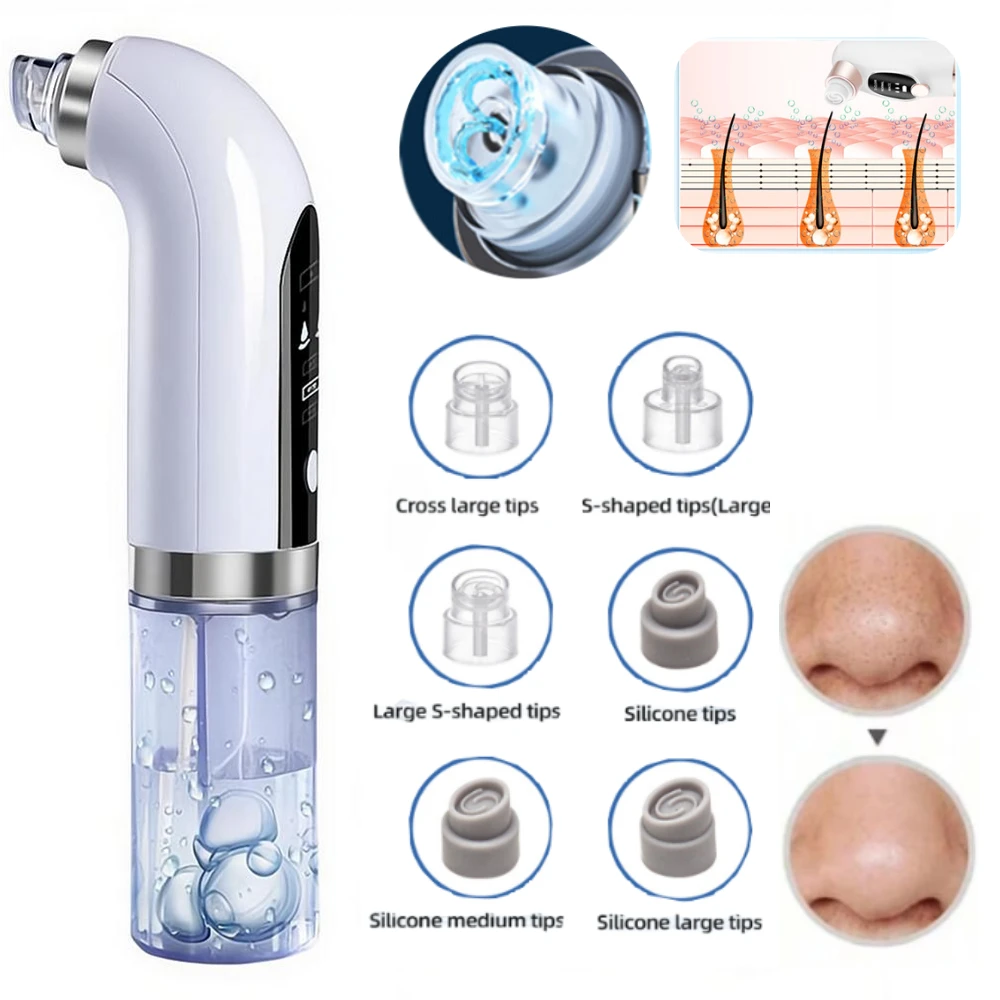Máquina Removedora de Cravos, Aspirador Elétrico de Poros, Removedor de Acne, Dispositivo de Beleza com Circulação de Água para Limpeza Profunda e Esf