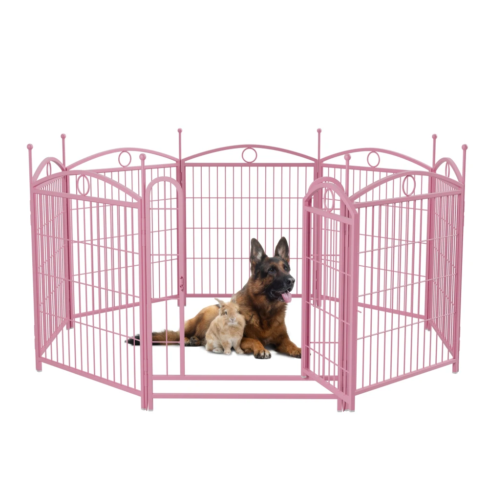 PET Dog Playpen Indoor 32 Inch 8 Panels Metal Dog Pen, Pet Puppy Playpen, Dog Fence Outdoor Exercise Pen With Doors For Outdoor