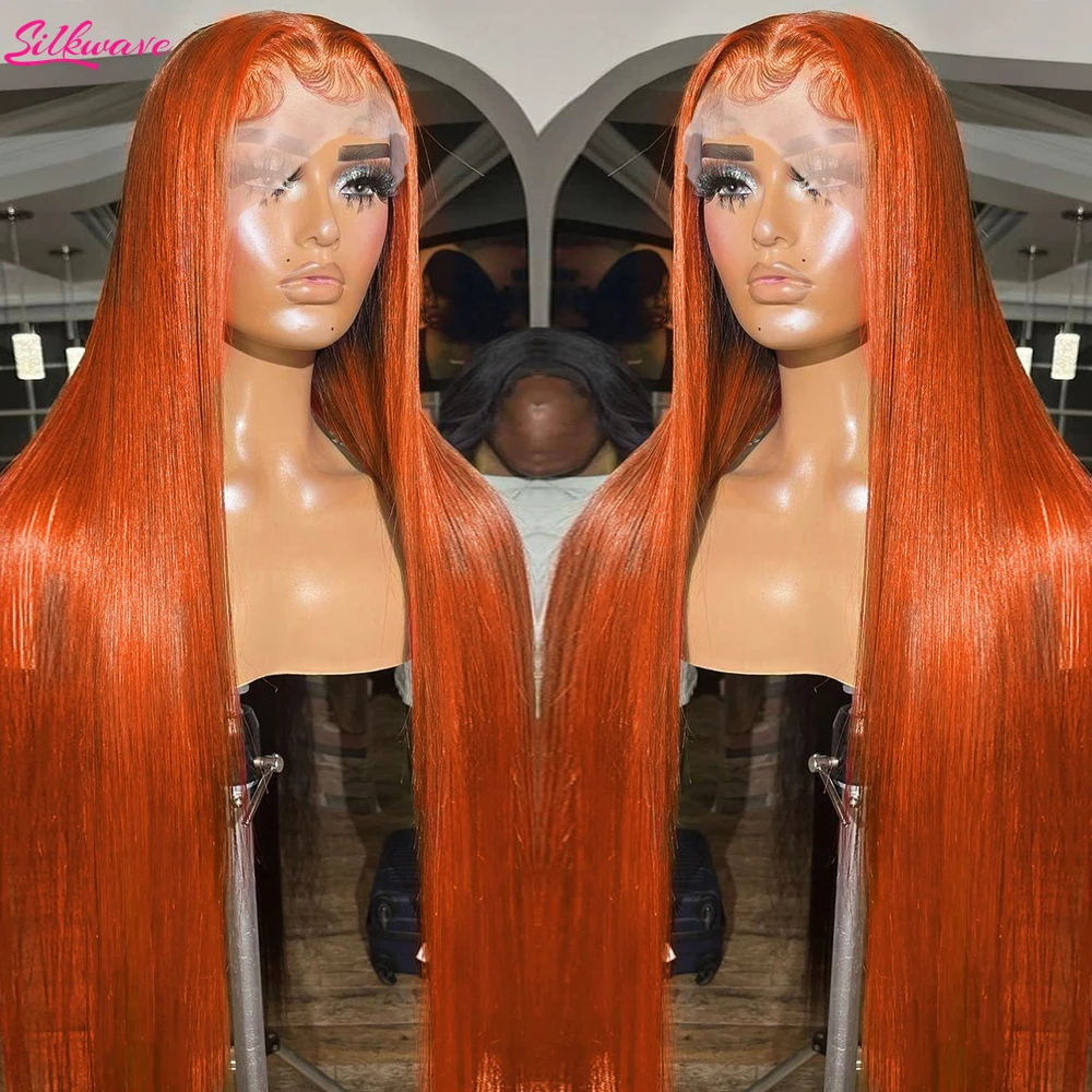 13x4 13x6 Hd Lace Frontal Wig Straight Ginger Orange Lace Front Wig Human Hair Preplucked For Women Color Brazilian Wigs On Sale