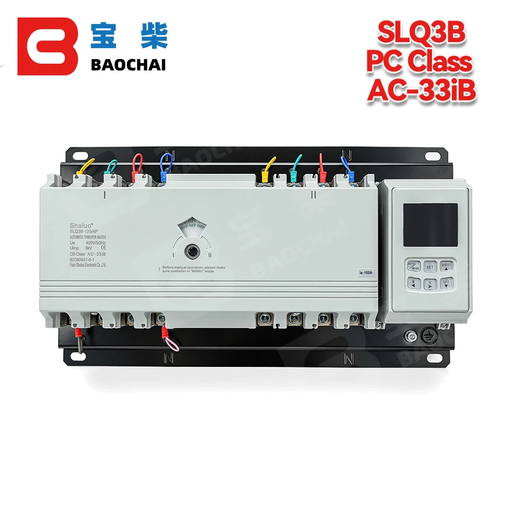 Automatic Transfer Switch CB 400V 3 Phase Power Change Over Switches SLQ3A-125-4P
