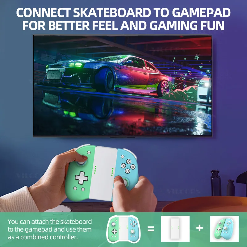 لوحة ألعاب لاسلكية للقاعة للتبديل Oled Lite Joypad Hall Trigger التحكم في عصا التحكم مع توربو قابل للبرمجة والاهتزاز