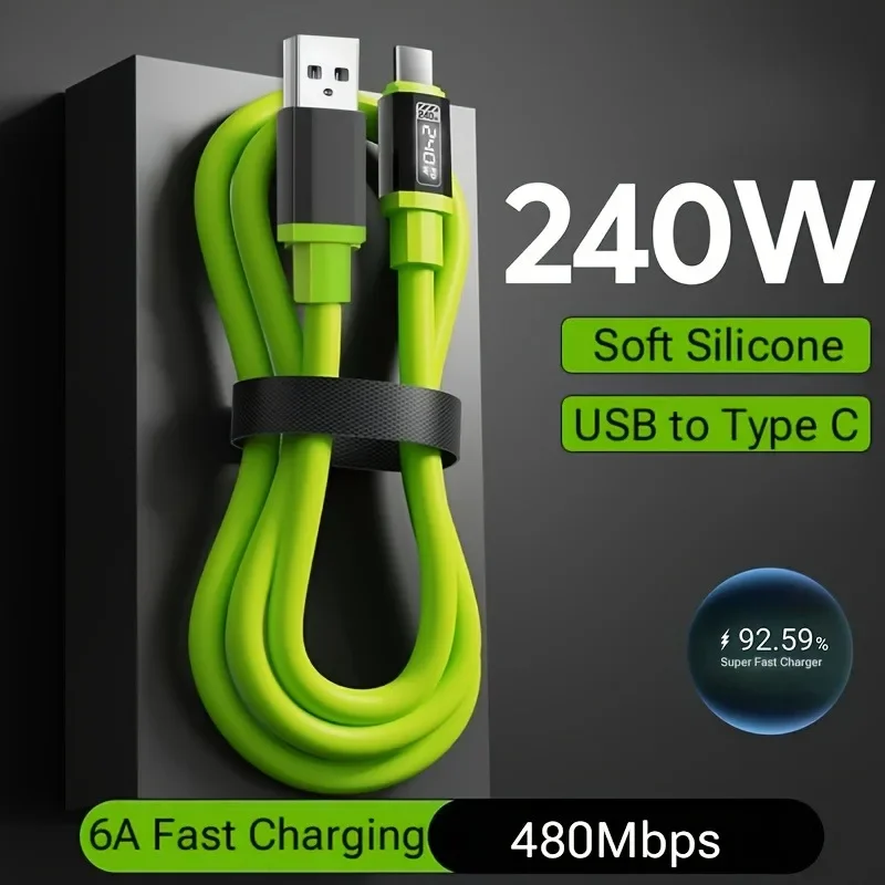 240W silicone cable USB to Type-C fast charging data cable, suitable for iPhone USB-C fast charging cableNNNZZZ