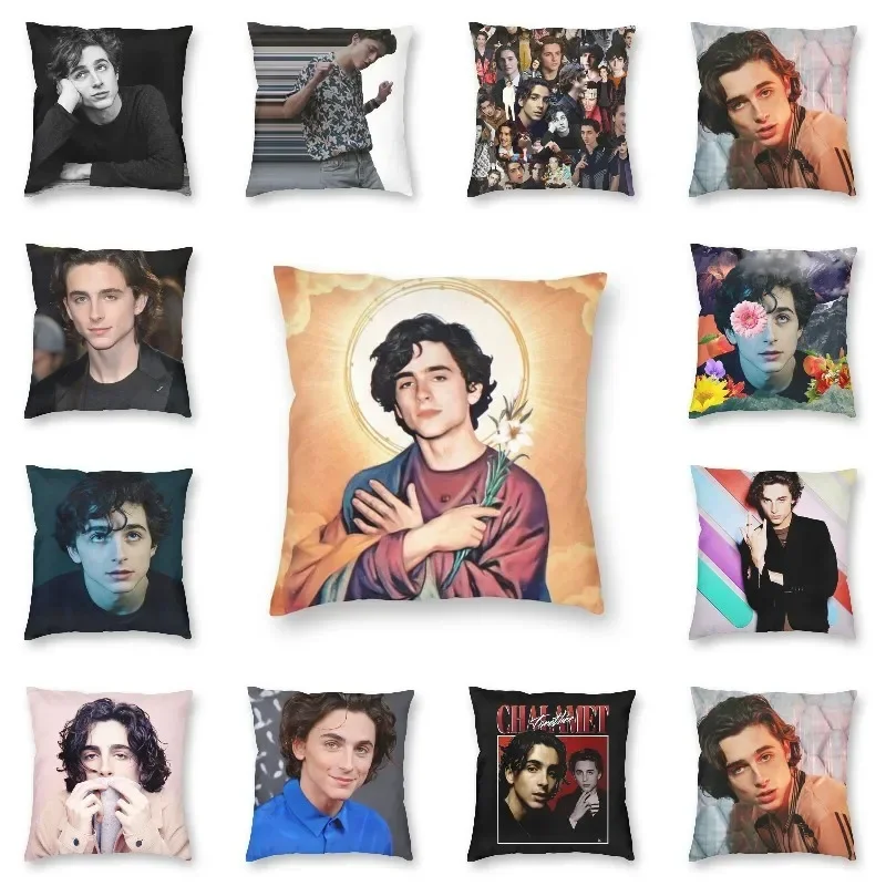 Saint Timothee Chalamet Square Pillow Case Home Decor 90s TV Actor Cushions Throw Pillow for Car Double-sided Printing