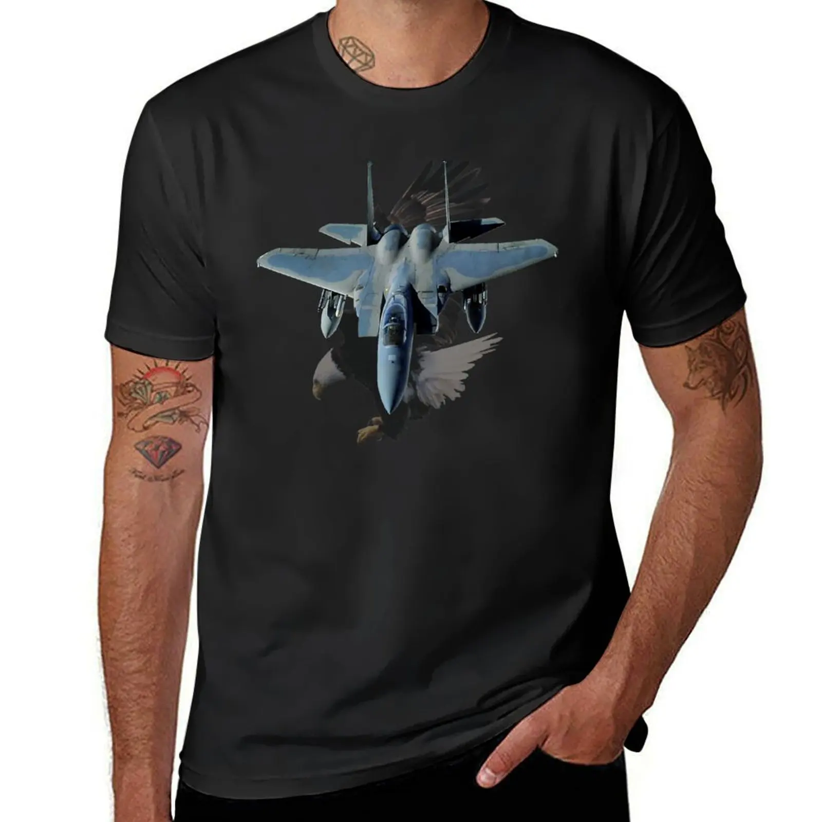 

F15 Eagle T-Shirt customs tops blacks Short sleeve tee fruit of the loom mens t shirts