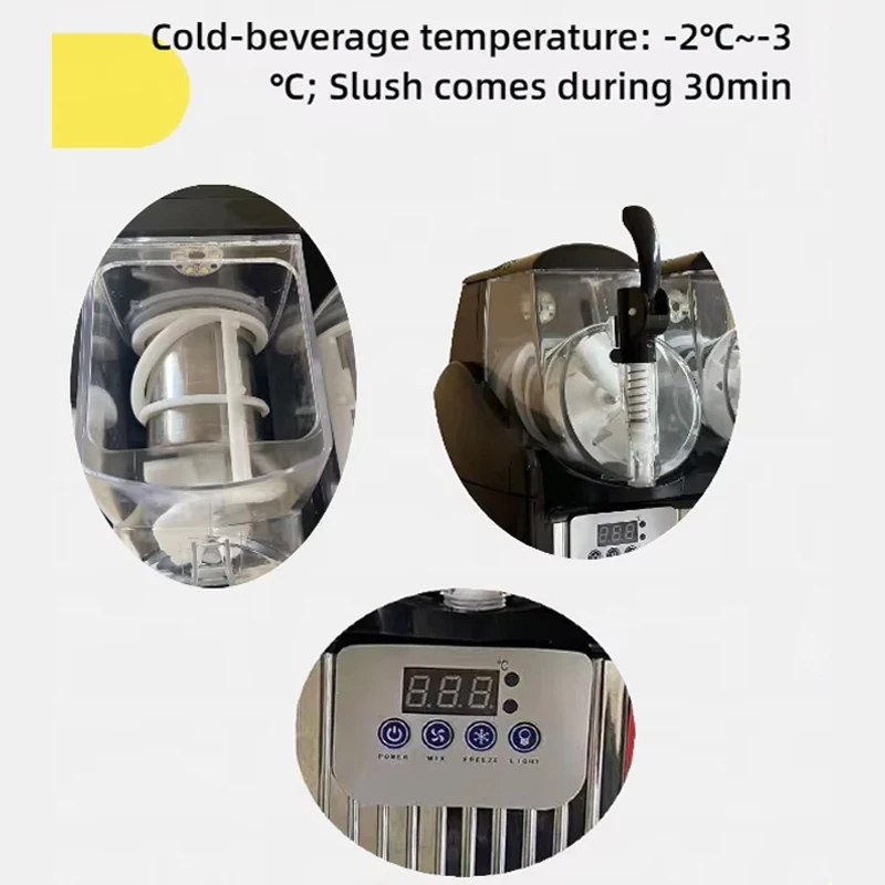 

Double Triple Cylinder Multifunctional Commercial Slush Maker Integrating Smoothie And Fruit Juice Beverage Processing Function