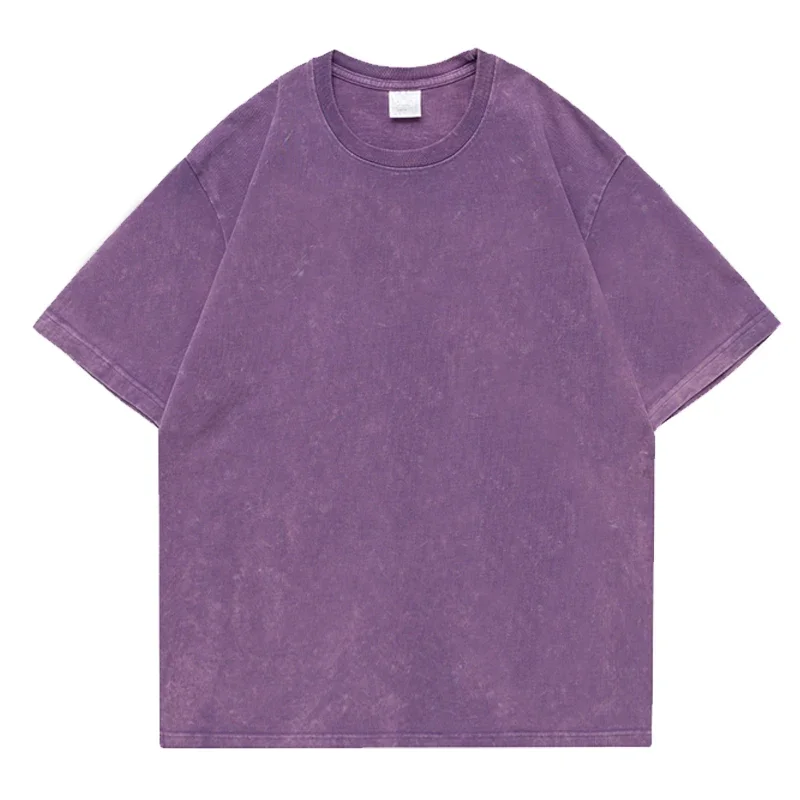 Men's Washed Vintage T-Shirts Street Hip Hop Retro Punk T Shirt women Harajuku Casual Cotton Short Sleeve Acid Wash TShirts top image 6