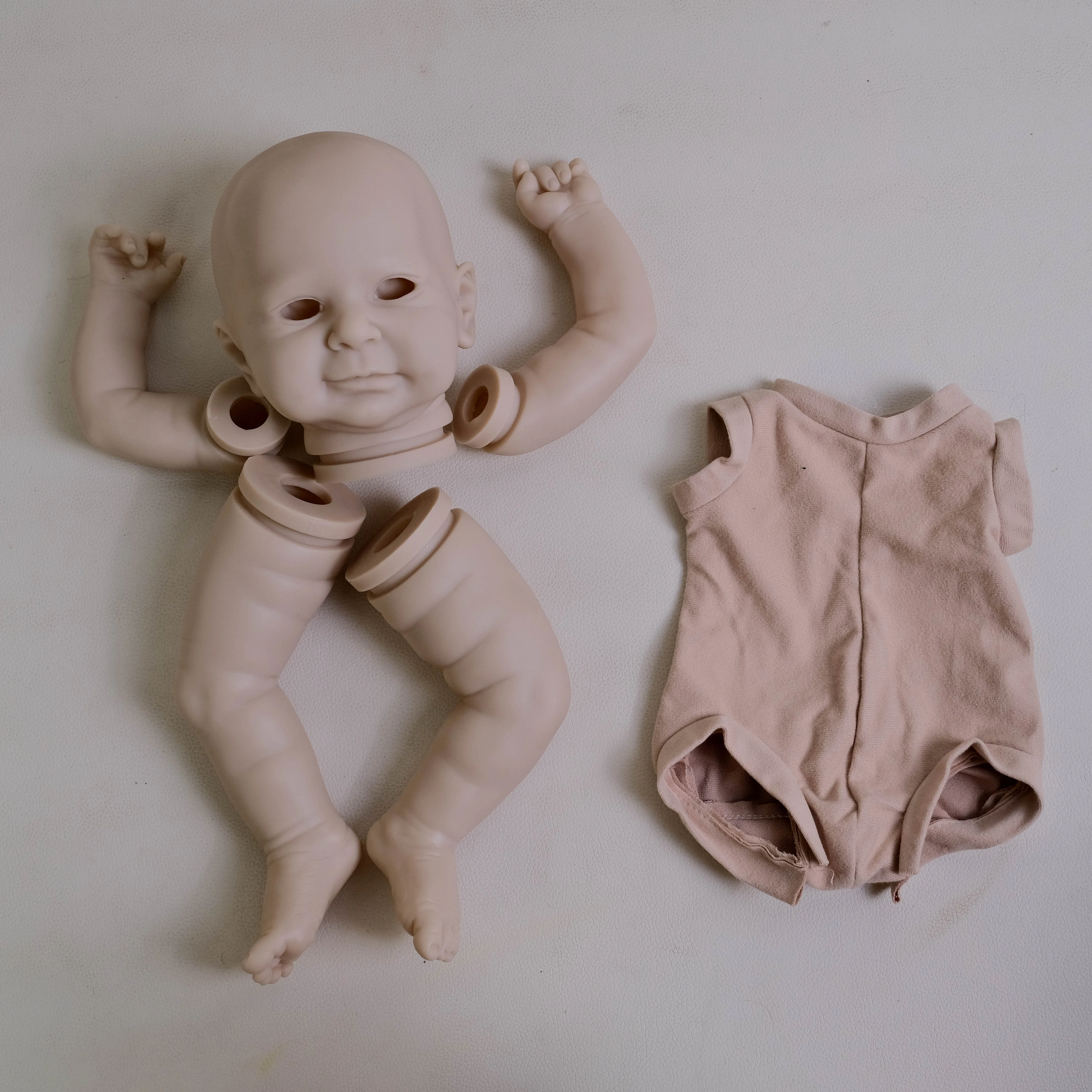 NPK 19 Inch Reborn Doll Kit Zoe - Unfinished Unpainted DIY Doll Parts with Cloth Body And Random Eyes for Collectors