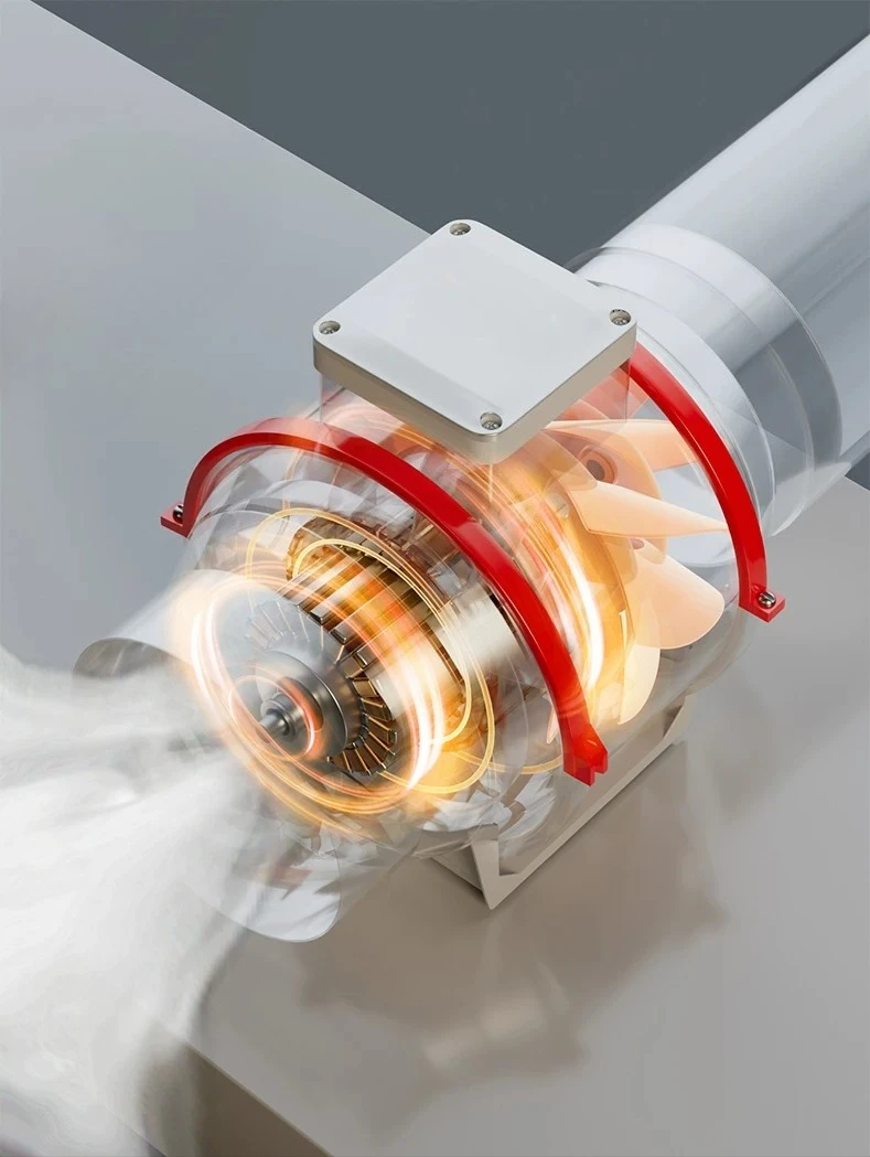Duct Fan Diagonal Flow Pressurized Bathroom Ventilation Kitchen Exhaust Room Living Room Bedroom Ventilation Fresh