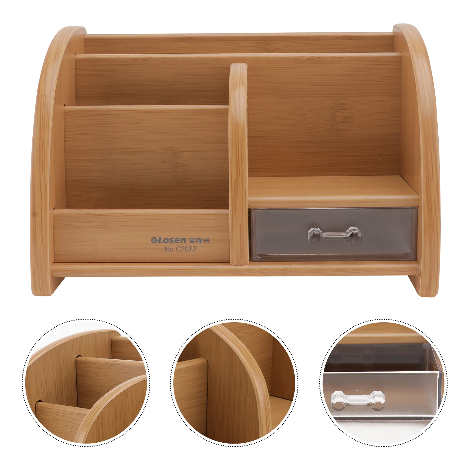 

Wooden Desk Organizer Multi-Functional DIY Pen Holder Storage Box Desktop Stationary Storage Rack for Home Office and School