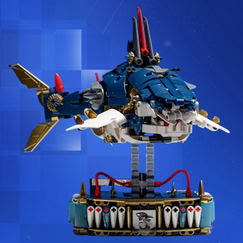 기계 상어 JD071 퍼즐 모델 바다 동물 빌딩 블록 어린이를위한 지능 개발 장난감