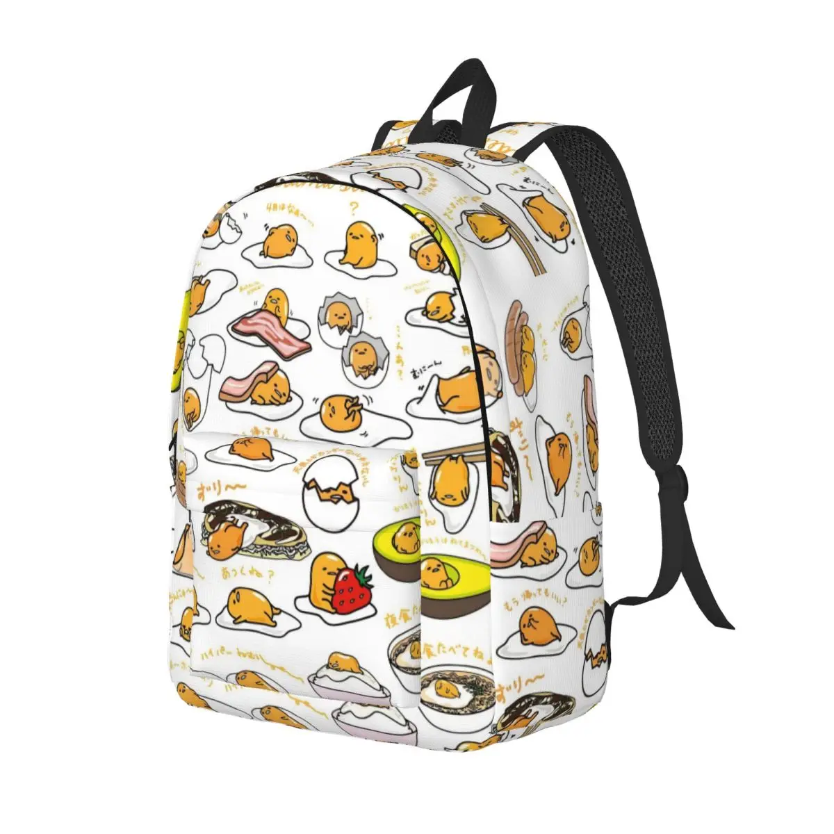 Mochila Gudetama con bonitos huevos de dibujos animados para niño y niña, mochilas escolares para estudiantes, mochila de lona, bolsa primaria para guardería, senderismo