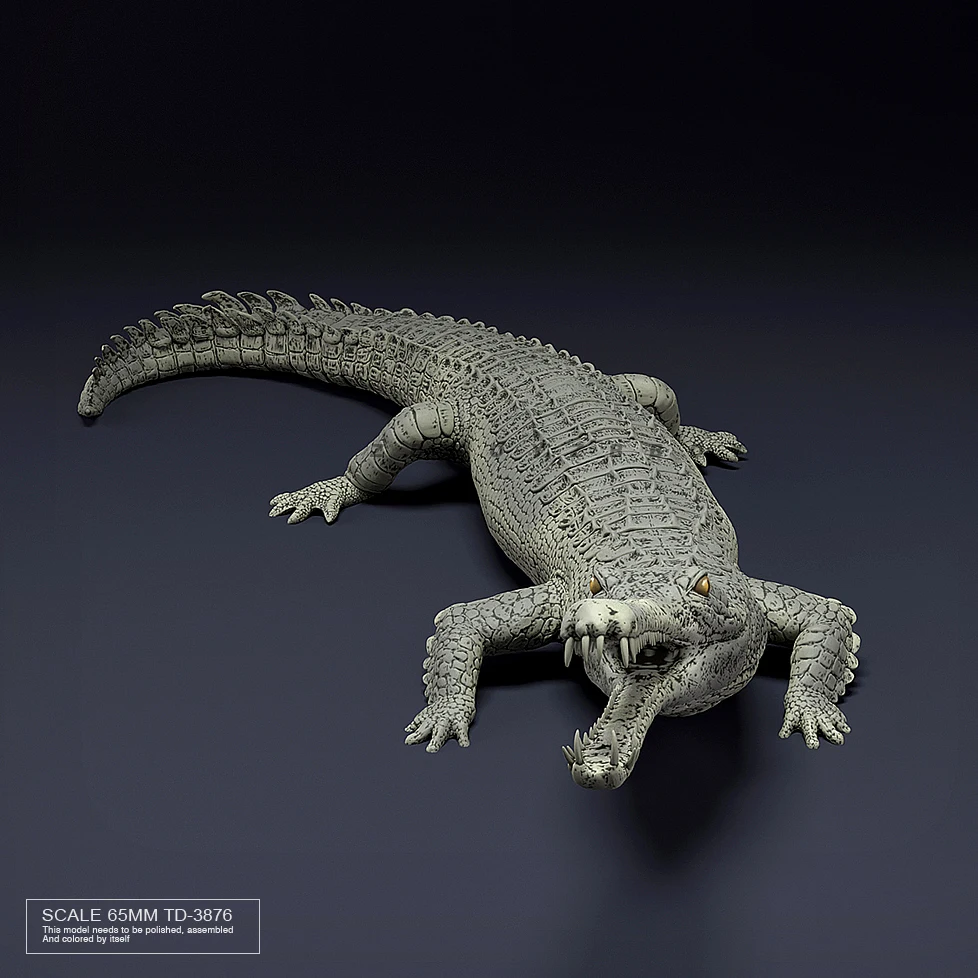 65mm Resin model kits Crocodile figure toy colorless and self-assembled TD-3876