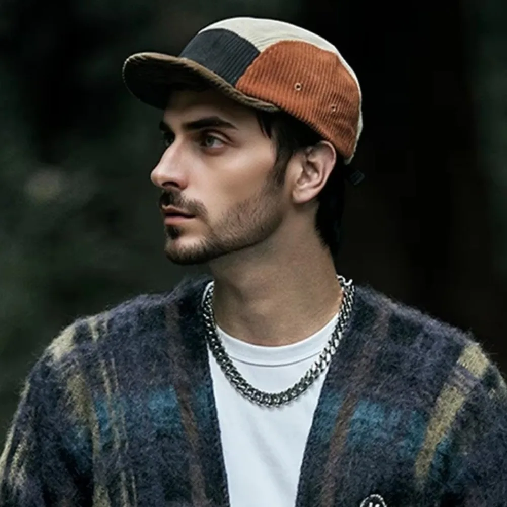 Casual Autumn Winter Baseball Cap Corduroy Warm Short Brim Cap Japanese Style Windproof Cold Hat For Men Women