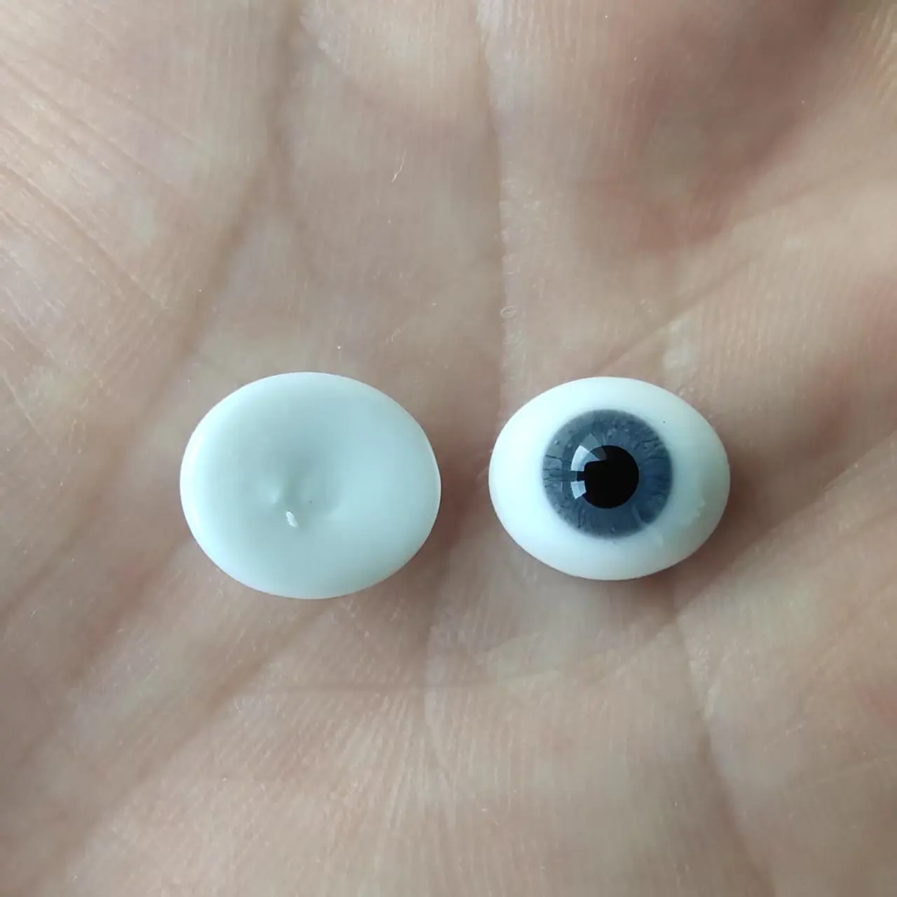 [wamami] 12mm Grijs Blauw Ovale Eellipse Boot Ogen Platte Achterkant Glazen Ogen BJD Pop Dollfie Ambachten Hoge kwaliteit