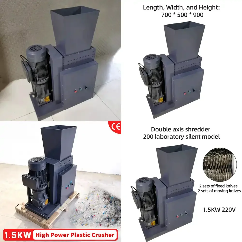 Plastic Crusher Functional Industrial Small Recycling Block Plastic Crusher PE PP PVC PET Plastic Shredder