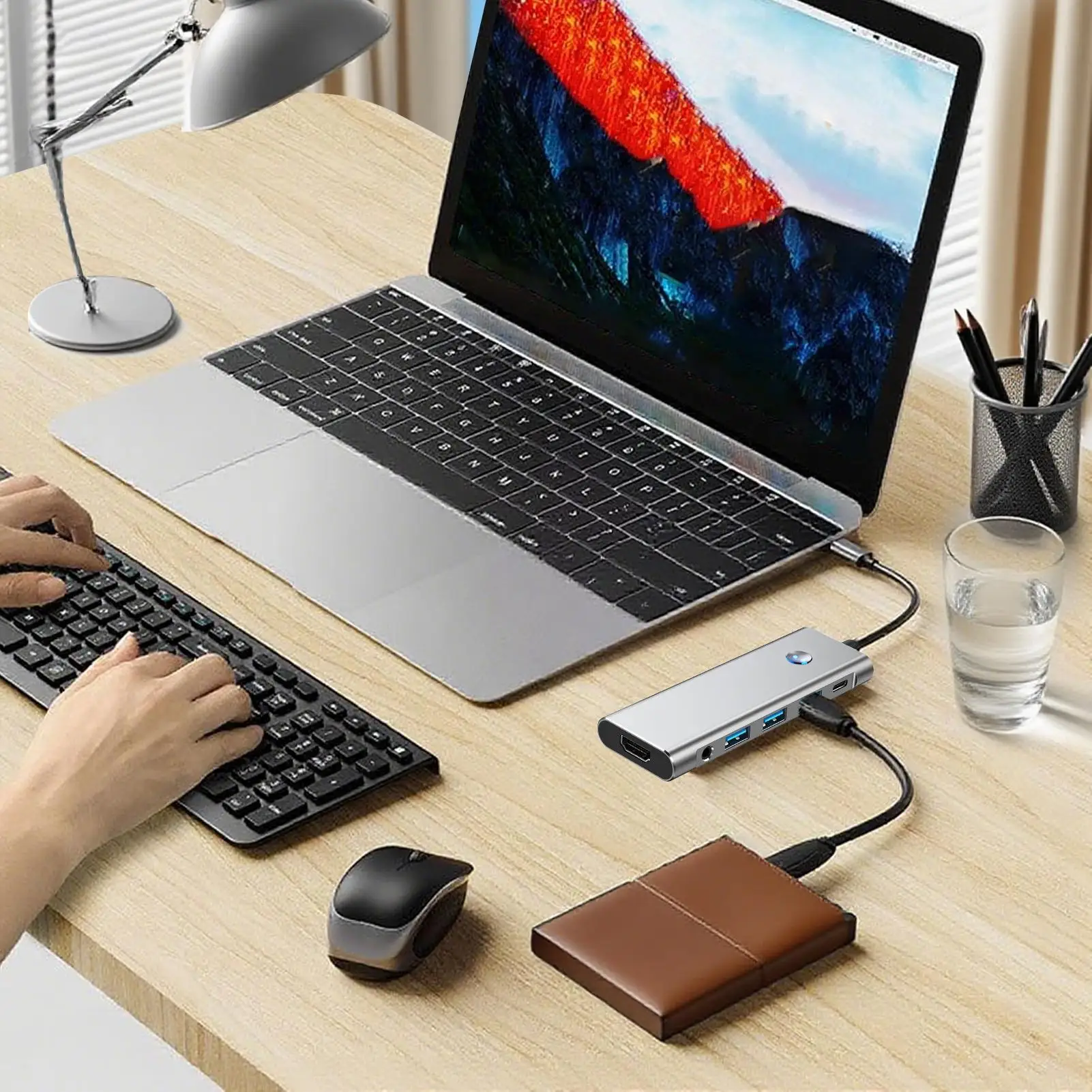 

USB C Hub Portable USB C Splitter For Laptop Data Transmission Adapter Station Expande For Presenters Professionals Tech