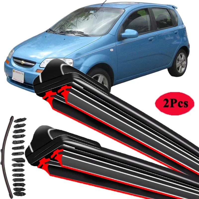 For Chevrolet Kalos T200 T250 2002-2010 Double Rubber Car Windshield Wiper Blade Front Windscreen Windshield Brushes Accessories