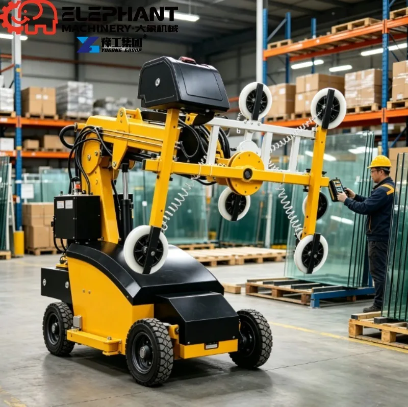 Compact 800kg Load Vacuum Glass Crane, Narrow Aisle Glass Suction Equipment For Glass Storage Handling