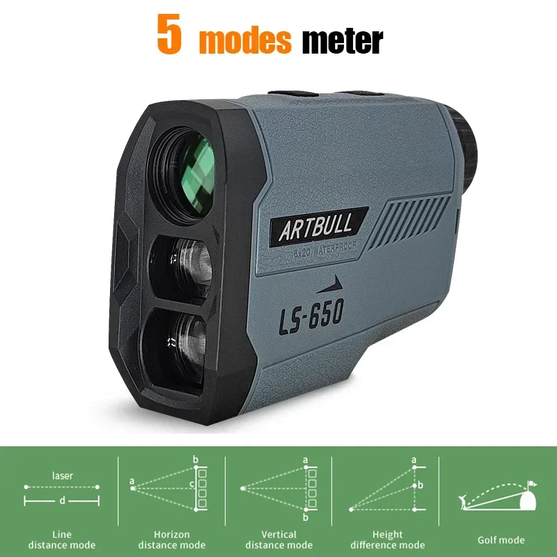 ARTBULL Rangefinder Golf with Slope Flag-Lock slope pin Distance Meter for Hunting Telescope 650m