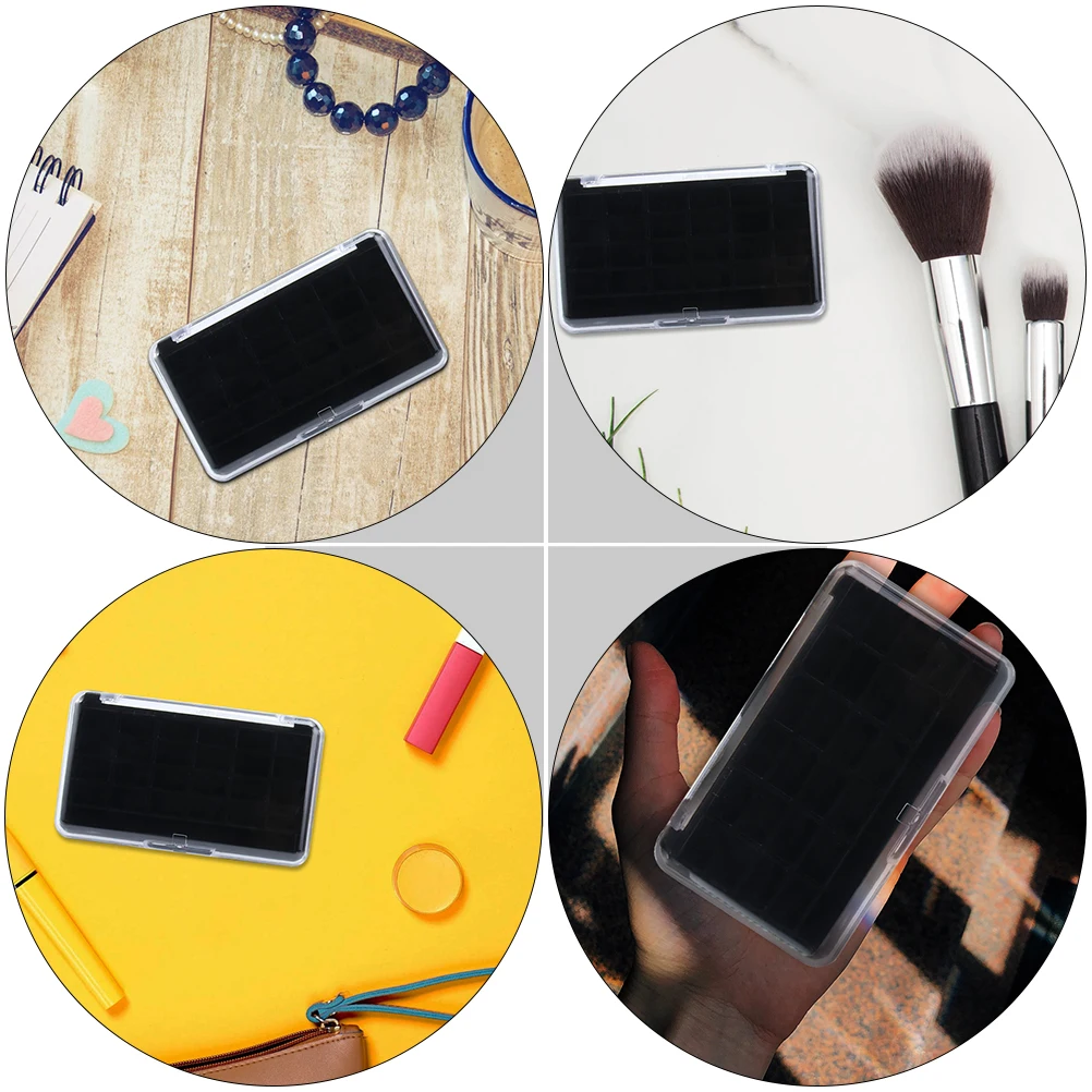 

4Pcs Empty Eye Shadow Boxes Durable Storage Containers Cases Square Sub Plates Abs Lipstick DIY Trays Portable Makeup