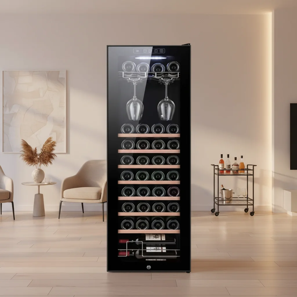 48 Bottles Professional Manufacturer Compressor Wine Cooler 138L Wine Strong Cabinet For House Bar