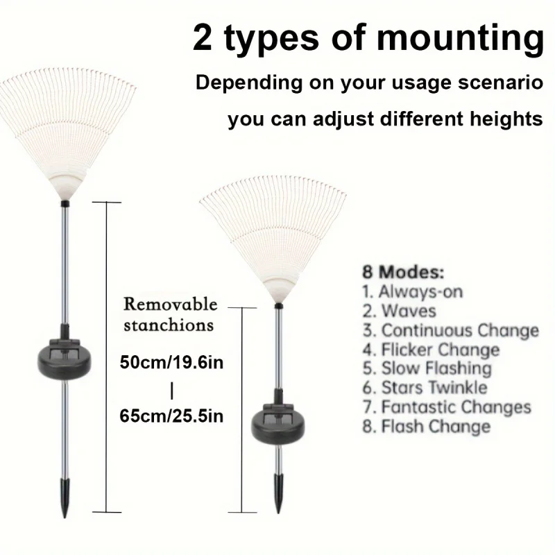 1pc Solar Power Firework Lights Garden Decoration Fairy Lights Waterproof Outdoor Dandelion Lawn Lamp for Patio Garden Decor LED