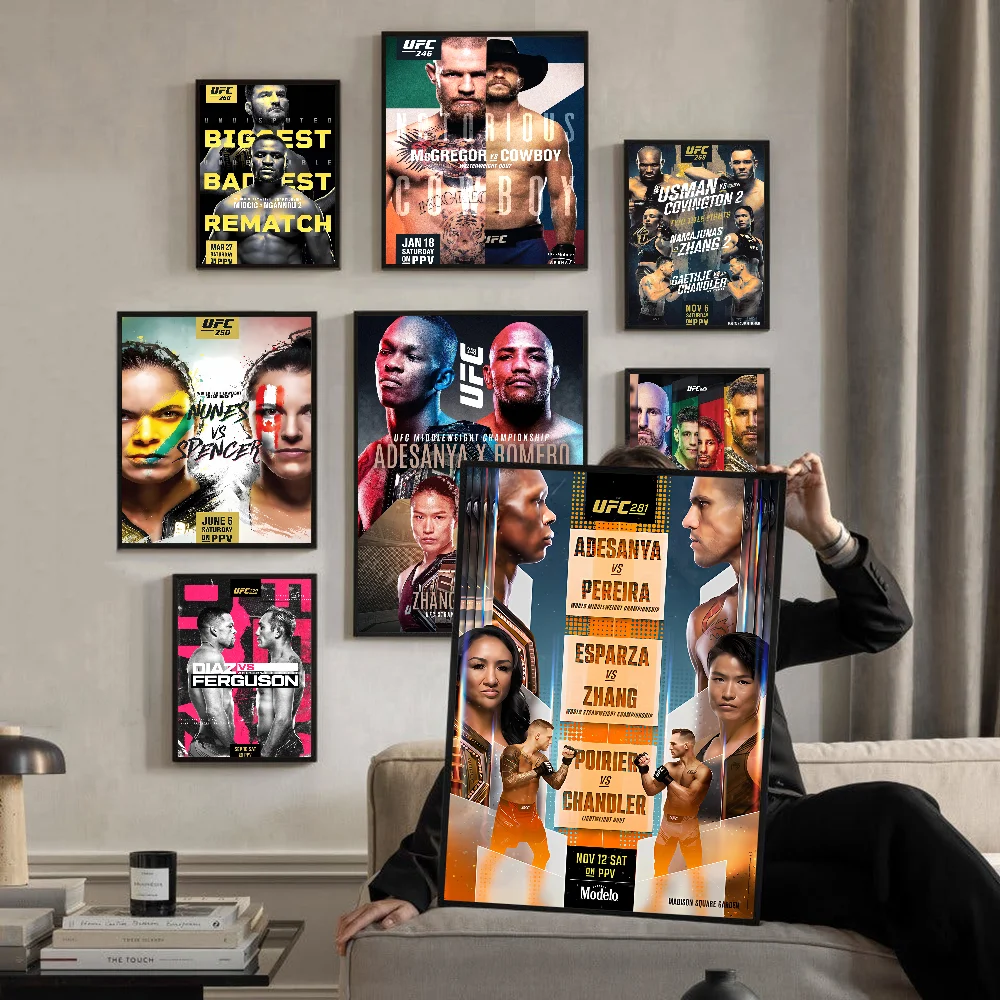 U-Ultimate Fighting Championship UFC Vintage Posters Sticky Whitepaper Prints Posters Artwork Posters Wall Stickers