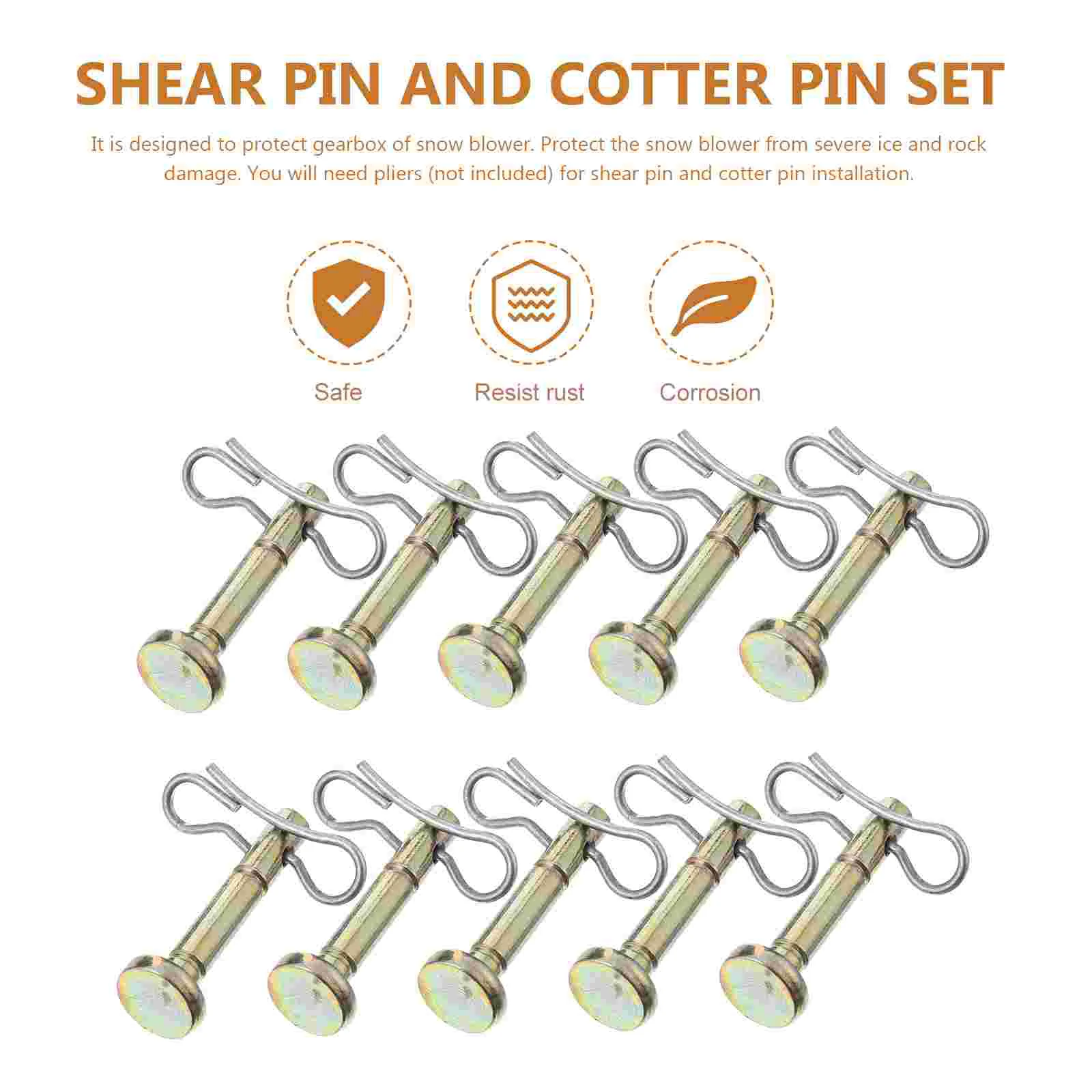 Shear Pin and Cotter Pins Snowthrower for Blower Snowblower Replacement Part Snowplow