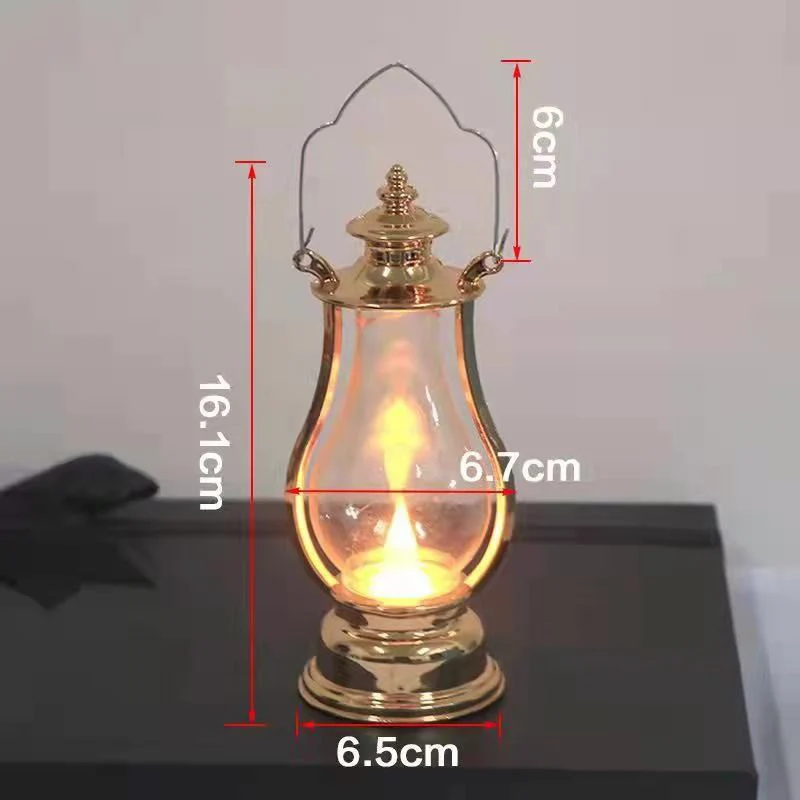 Led Retro Small Oil Lamp Multicolor Interior Decorative Desk Lamp Portable Wind Candle Lamps Decoration Kerosene Lights 2024