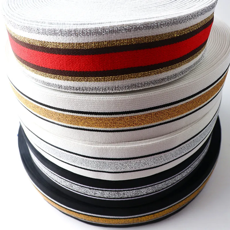 40Mm Thick Striped Elastic Band Pants Waist Sealing Rubber Band Wide Flat Elastic Striped Webbing Accessories Sewing Accessories