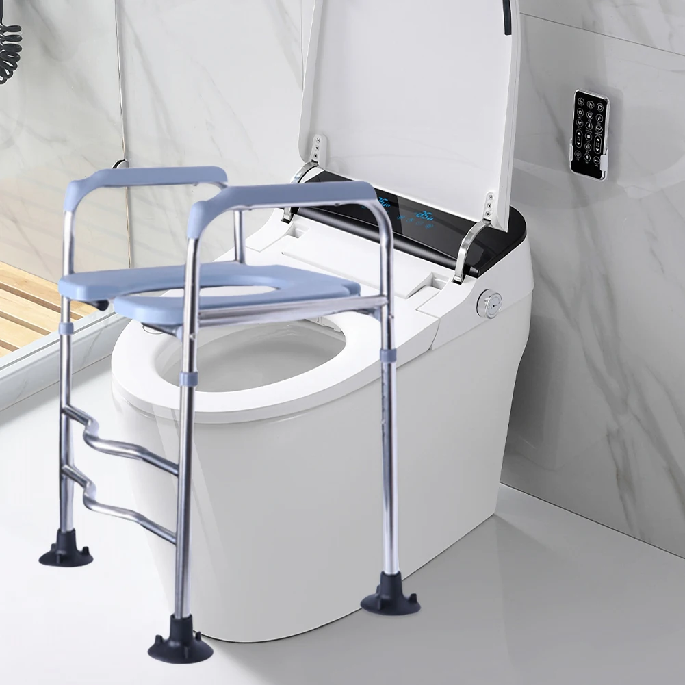 Adjustable Raised Toilet Seat with Armrests