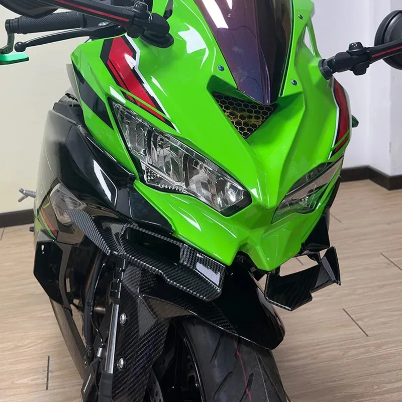 Aerodynamic Winglet Covers For Kawasaki ZX25R / ZX4R 2022-2024 Models - Front Fairing Protector Set Scratch Resistant ABS