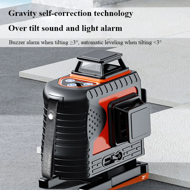 8/12/16 Lines 4D Green Light Laser Level 360° Self-Leveling Super Powerful Crossline Laser Level With LED Digital Display Screen