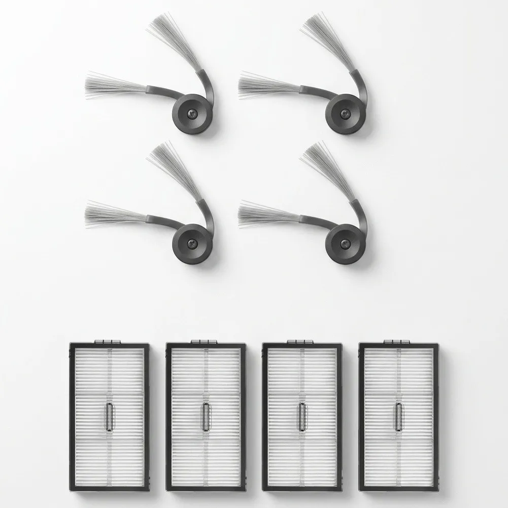 For Roborock For QX Revo For Ultra 2 Compatible 4 Side Brushes 4 Filters 8 Piece Vacuum Cleaner Maintenance Kit