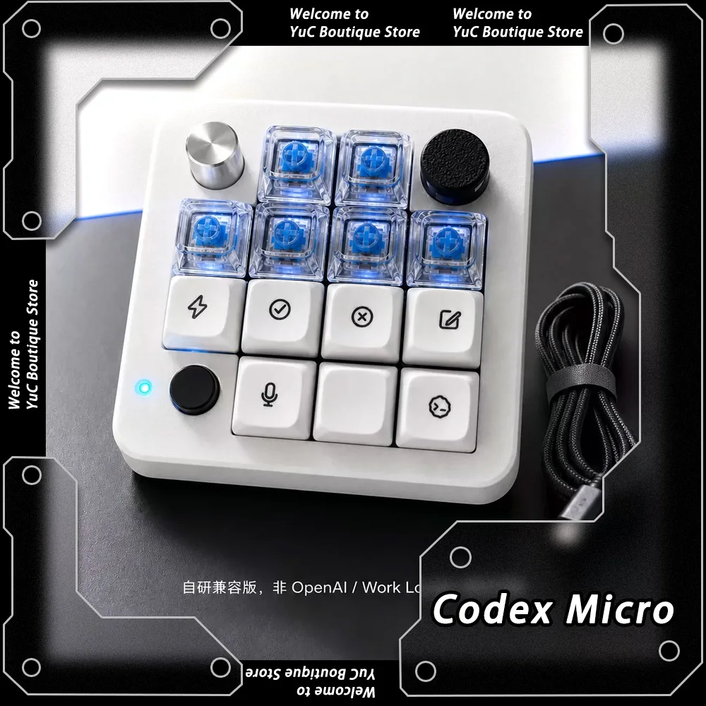 Codex Micro Self-developed Compatible Edition USB-C·BLE Desktop Controller 13 Keys Metal Knob Five-way Rocker Gifts