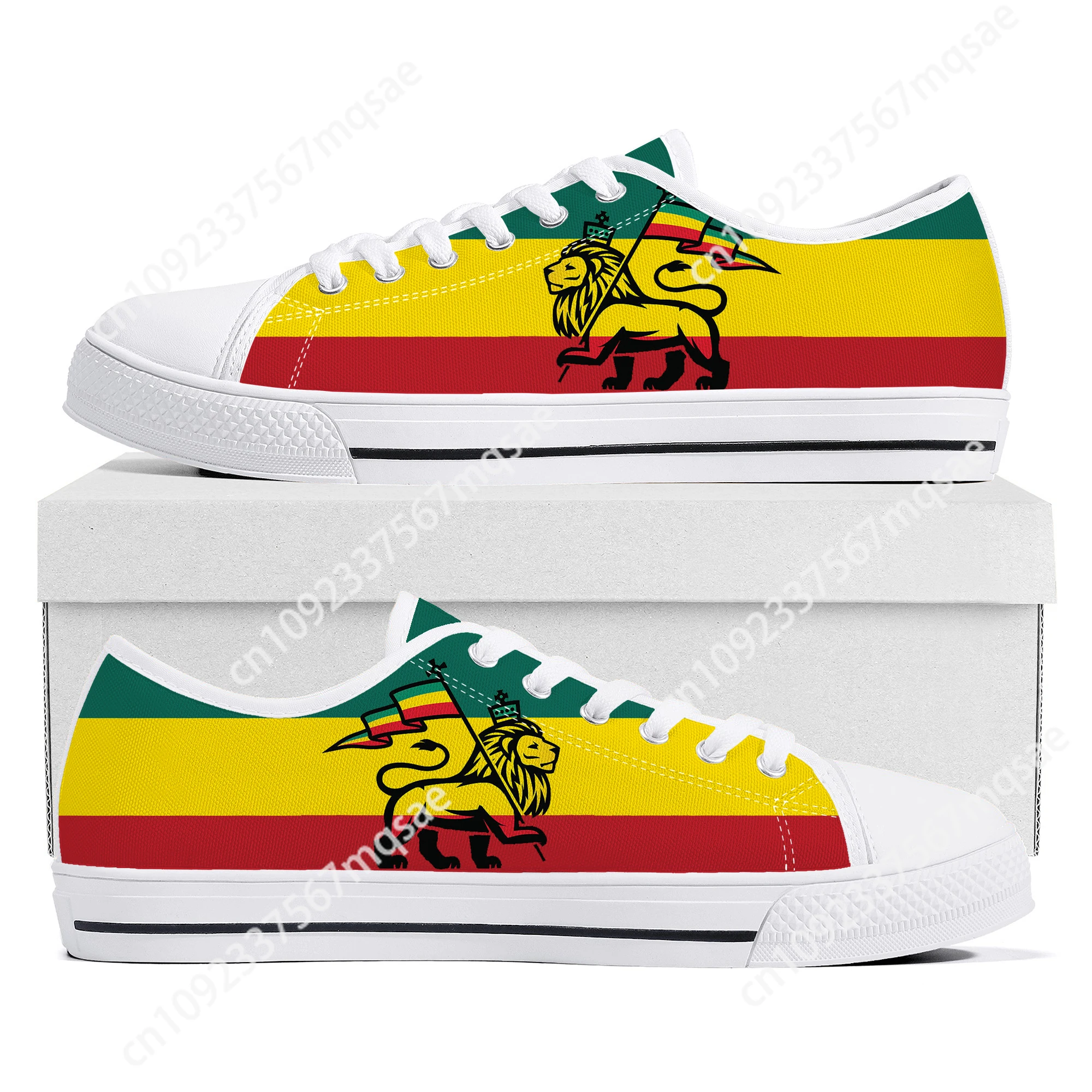 Reggae Rastafarian Rasta Rastafari Lion Of Judah Low Top Sneakers Mens Womens Teenager Canvas Sneaker Casual Shoes Custom Shoe